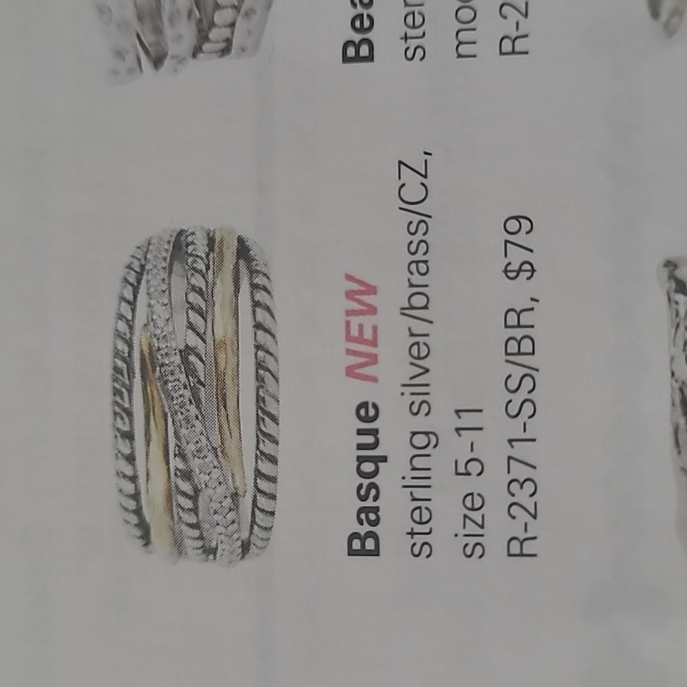 Sterling silver. Cz and brass ring - Picture 4 of 4